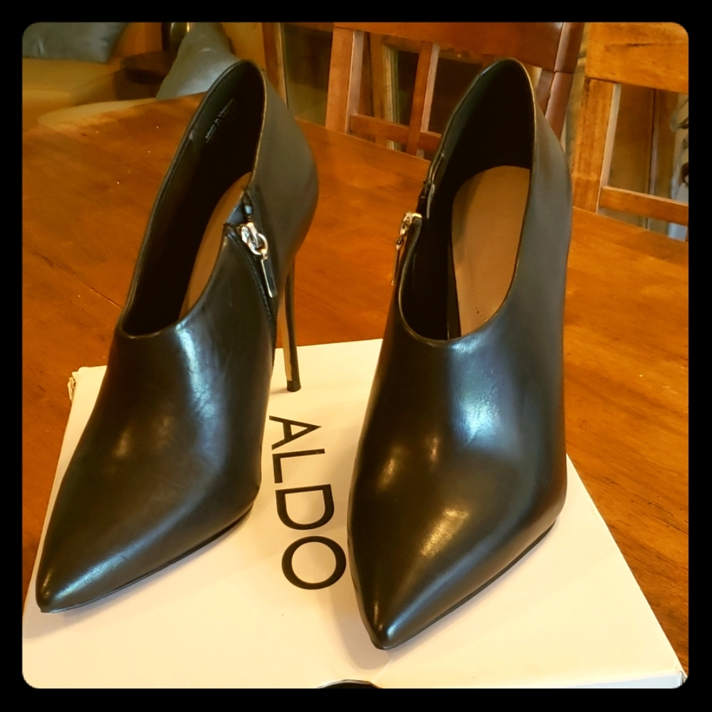 Black Leather Booties